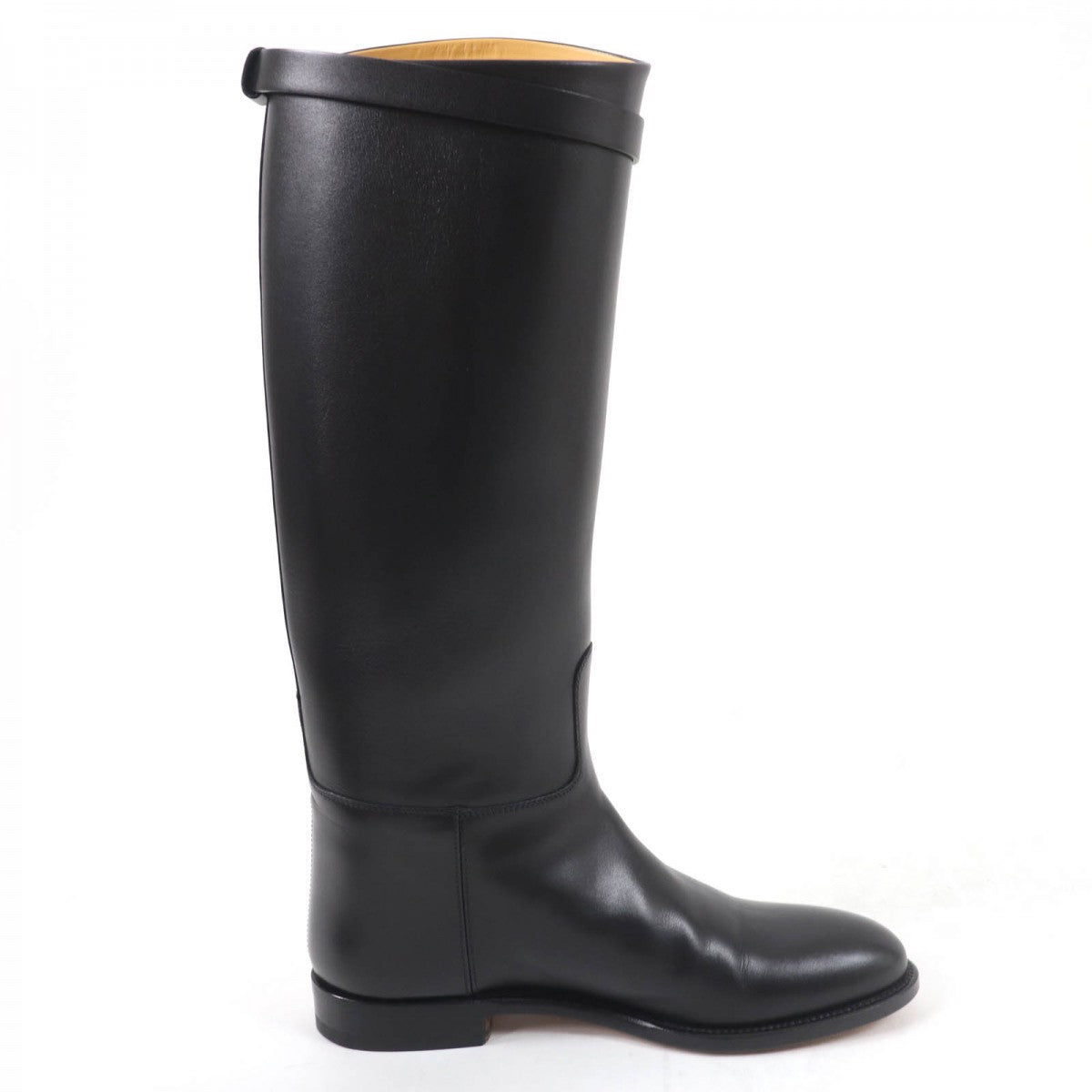 HERMES Knee-high boots leather black 37
