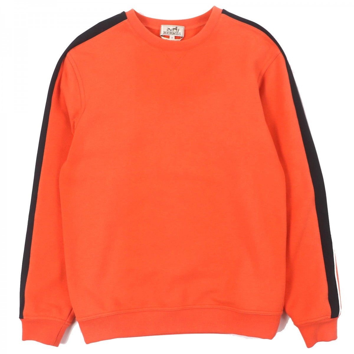 HERMES sweat cotton Orange black white Run H XS