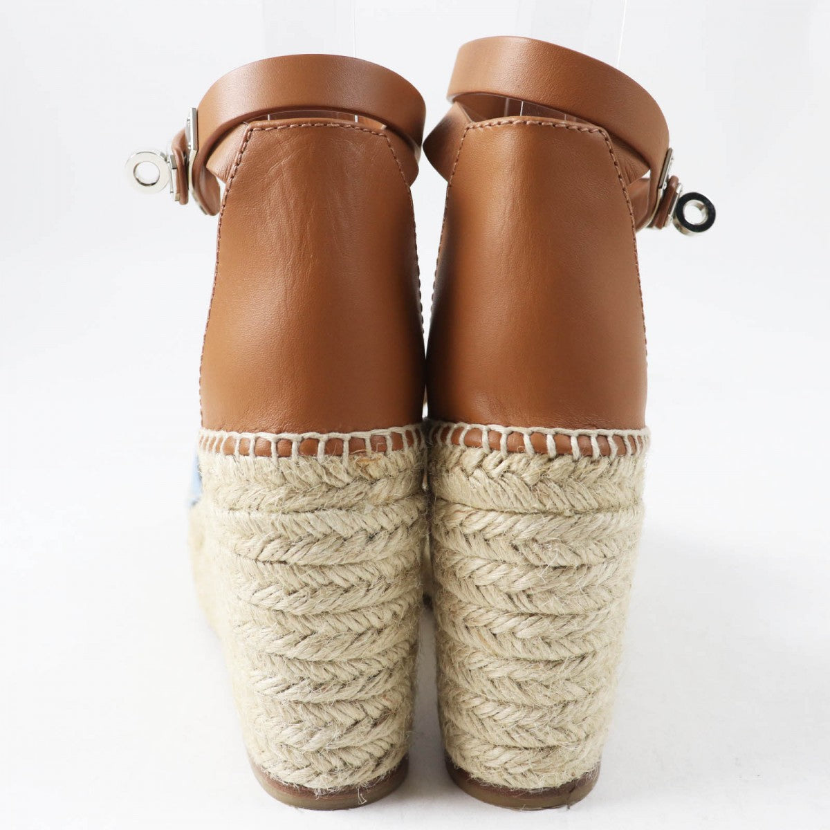 HERMES Sandals denim Light Blue Natural TIVOLI 37
