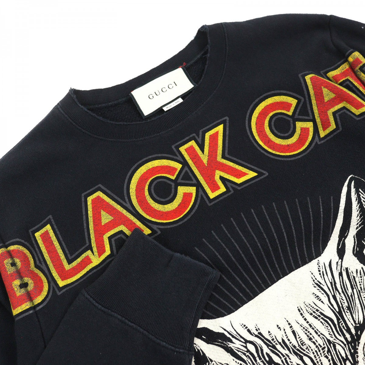 GUCCI sweat 475373 cotton Black White Red Yellow S