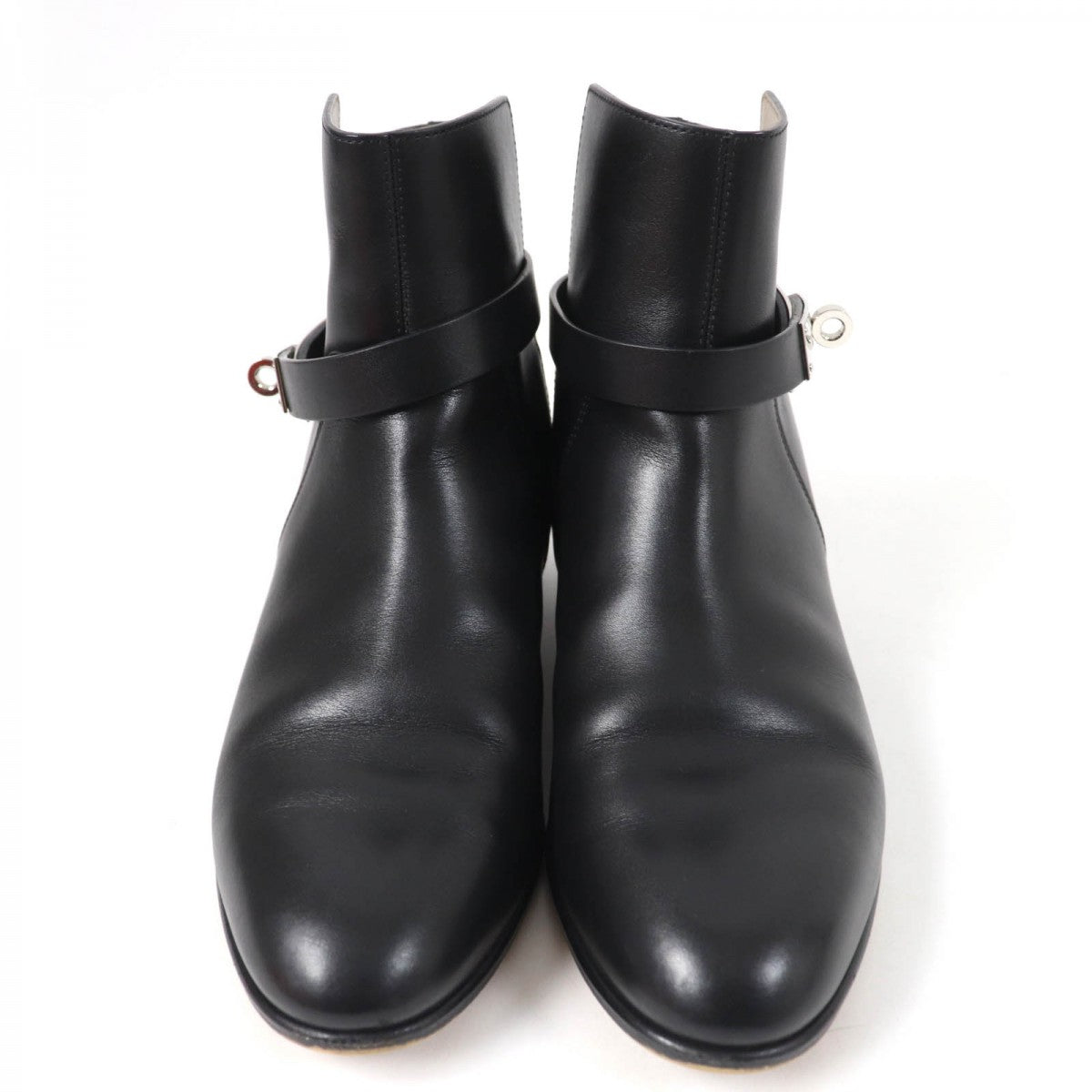 HERMES short boots leather black Neo 36.5