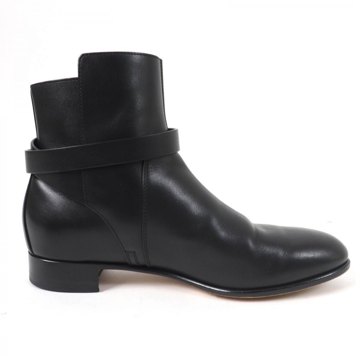 HERMES short boots leather black Neo 36.5