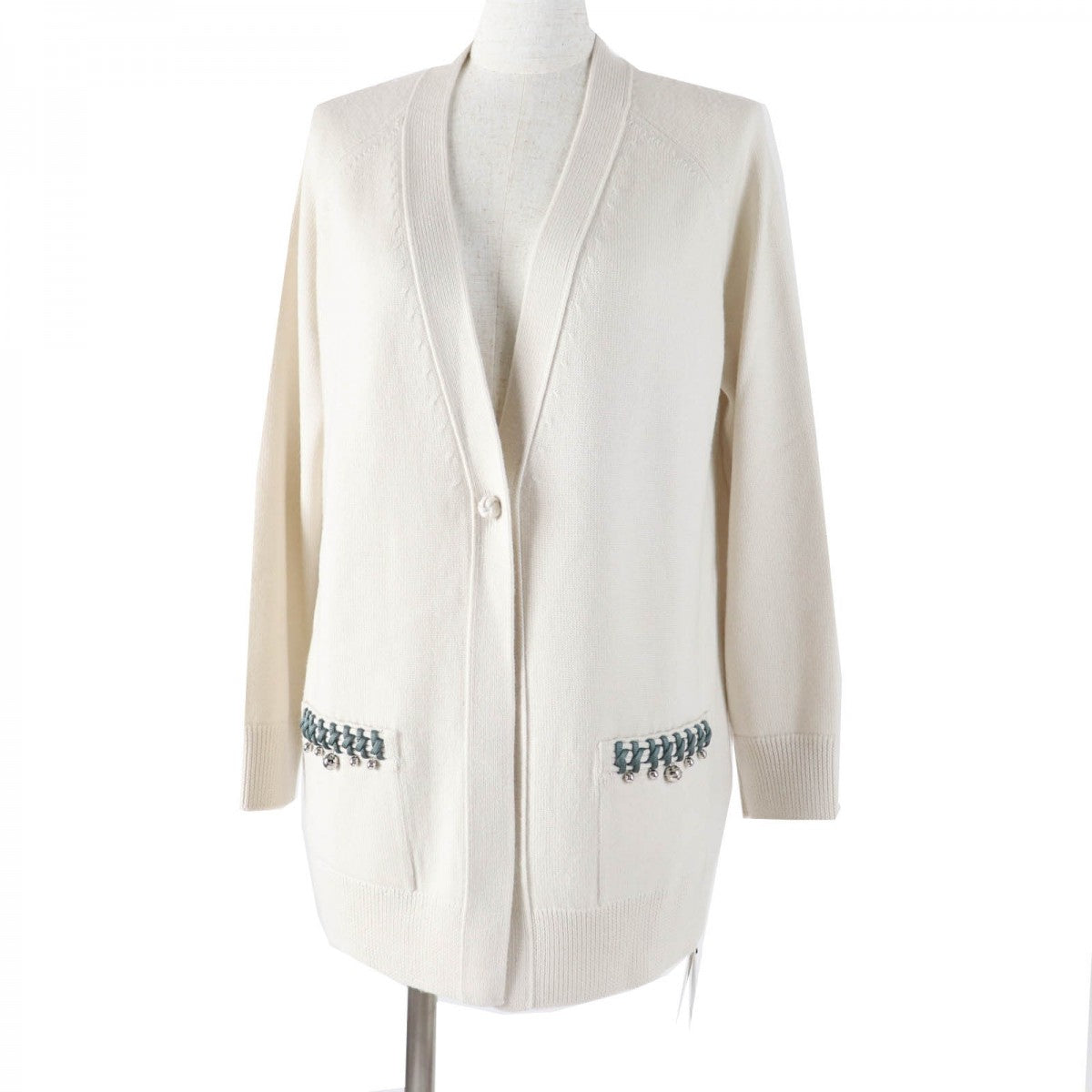 HERMES cardigan 2H2704DN wool cream 40