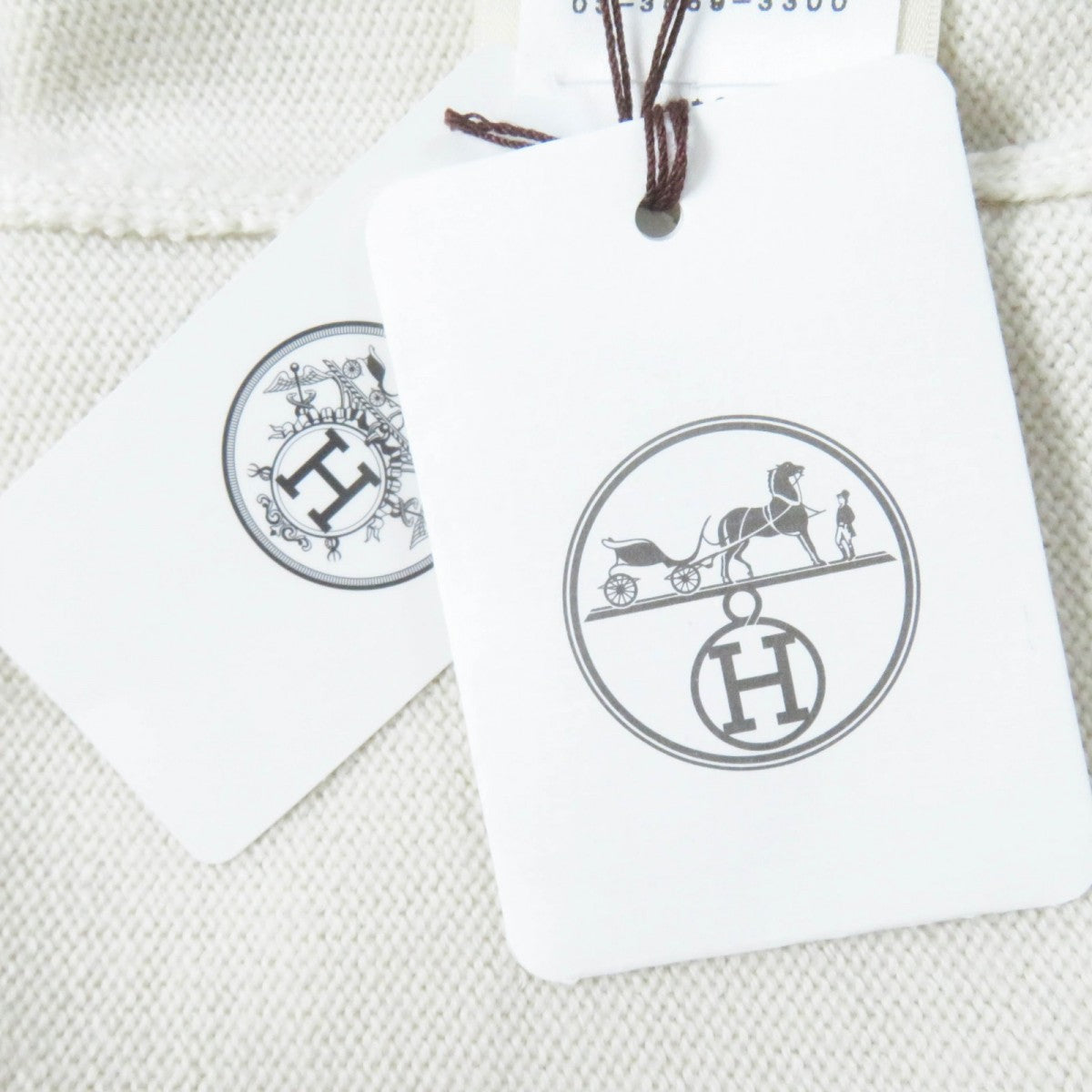 HERMES cardigan 2H2704DN wool cream 40