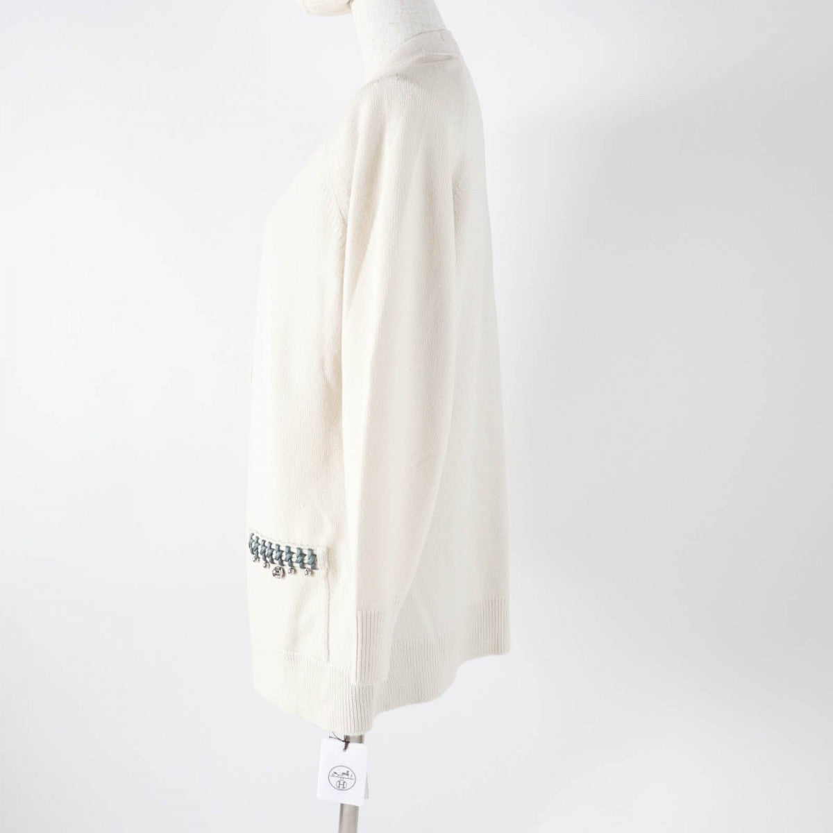 HERMES cardigan 2H2704DN wool cream 40