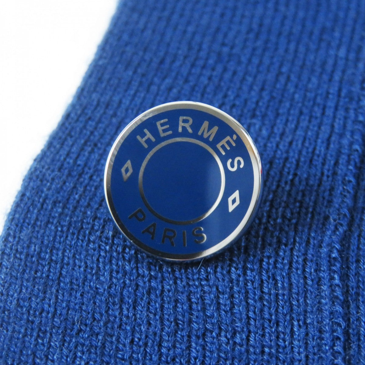 HERMES cardigan 3E2715D4 cashmere Navy white red 38