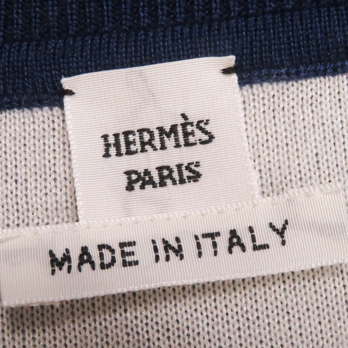 HERMES cardigan 3E2715D4 cashmere Navy white red 38