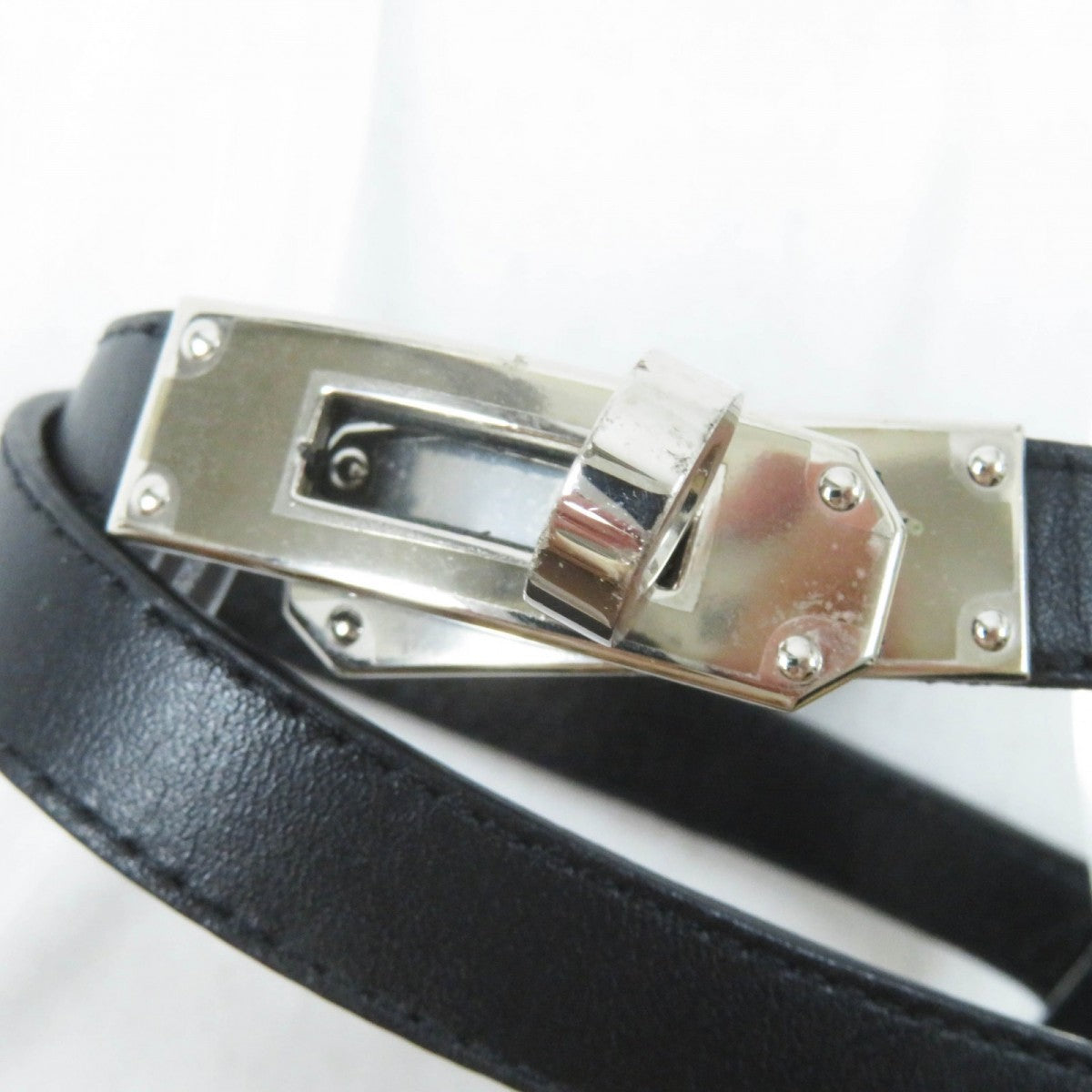 HERMES Sandals leather Brown black white Money 36.5