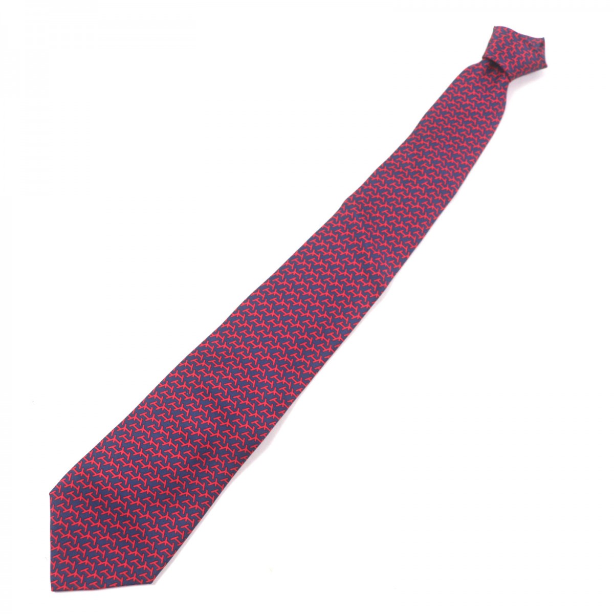 HERMES tie silk Red