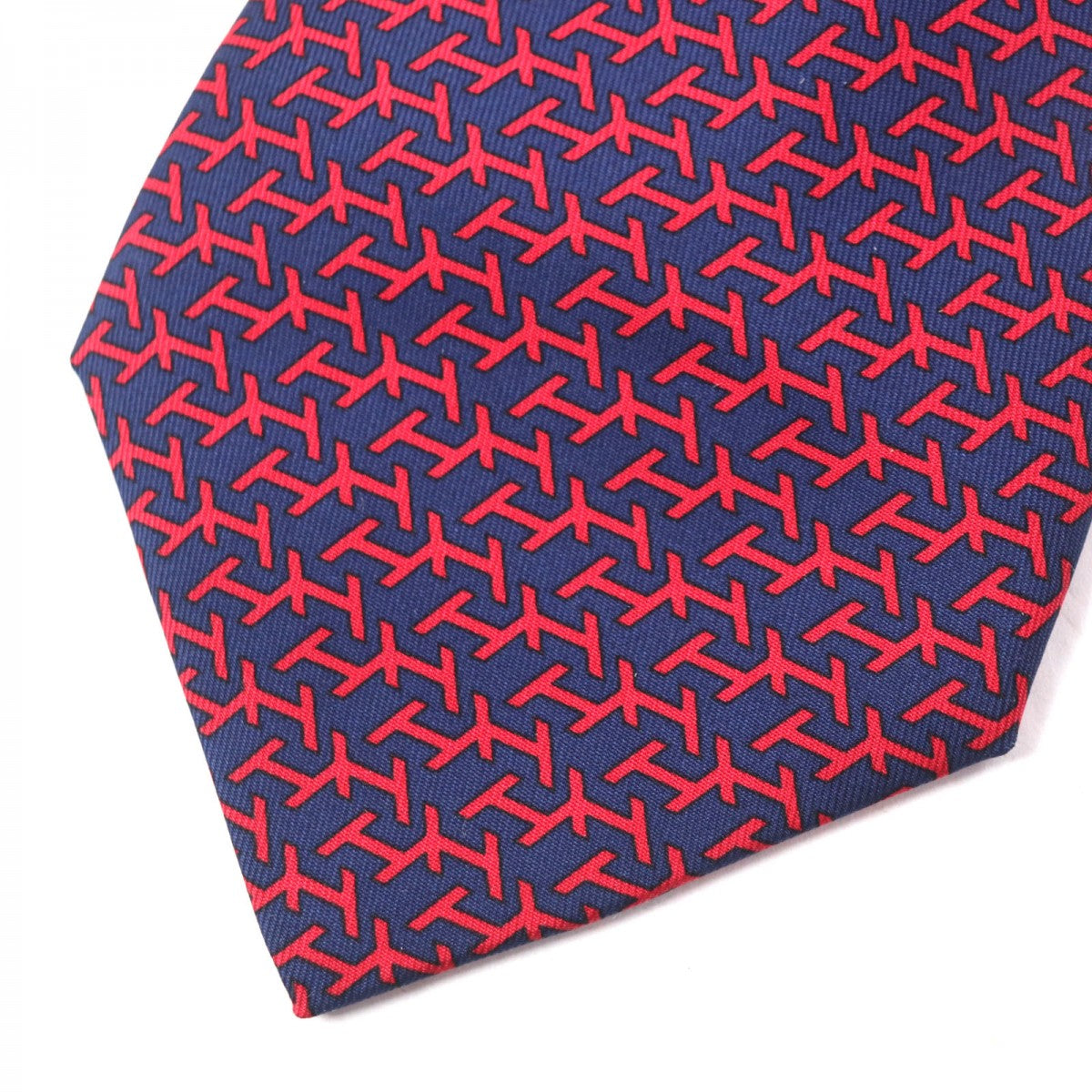 HERMES tie silk Red