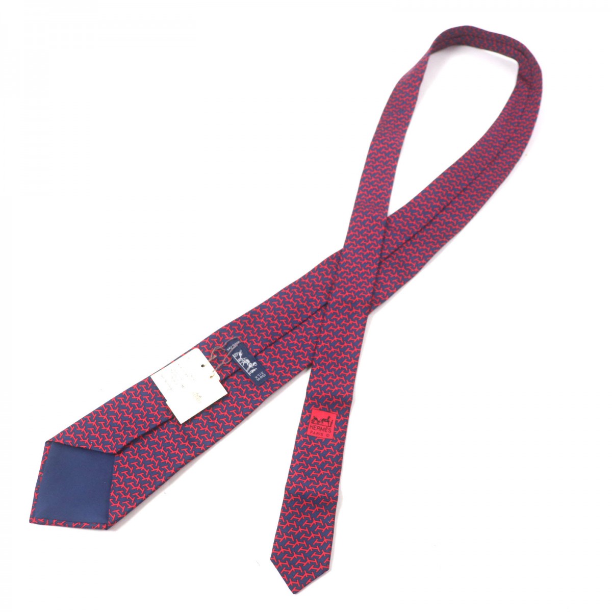 HERMES tie silk Red