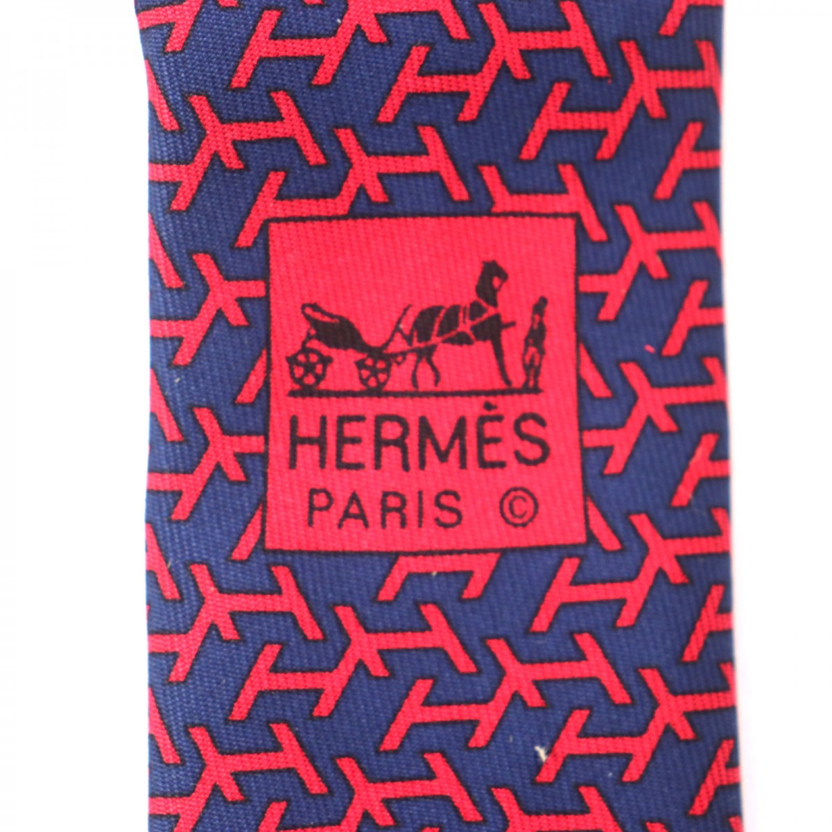 HERMES tie silk Red