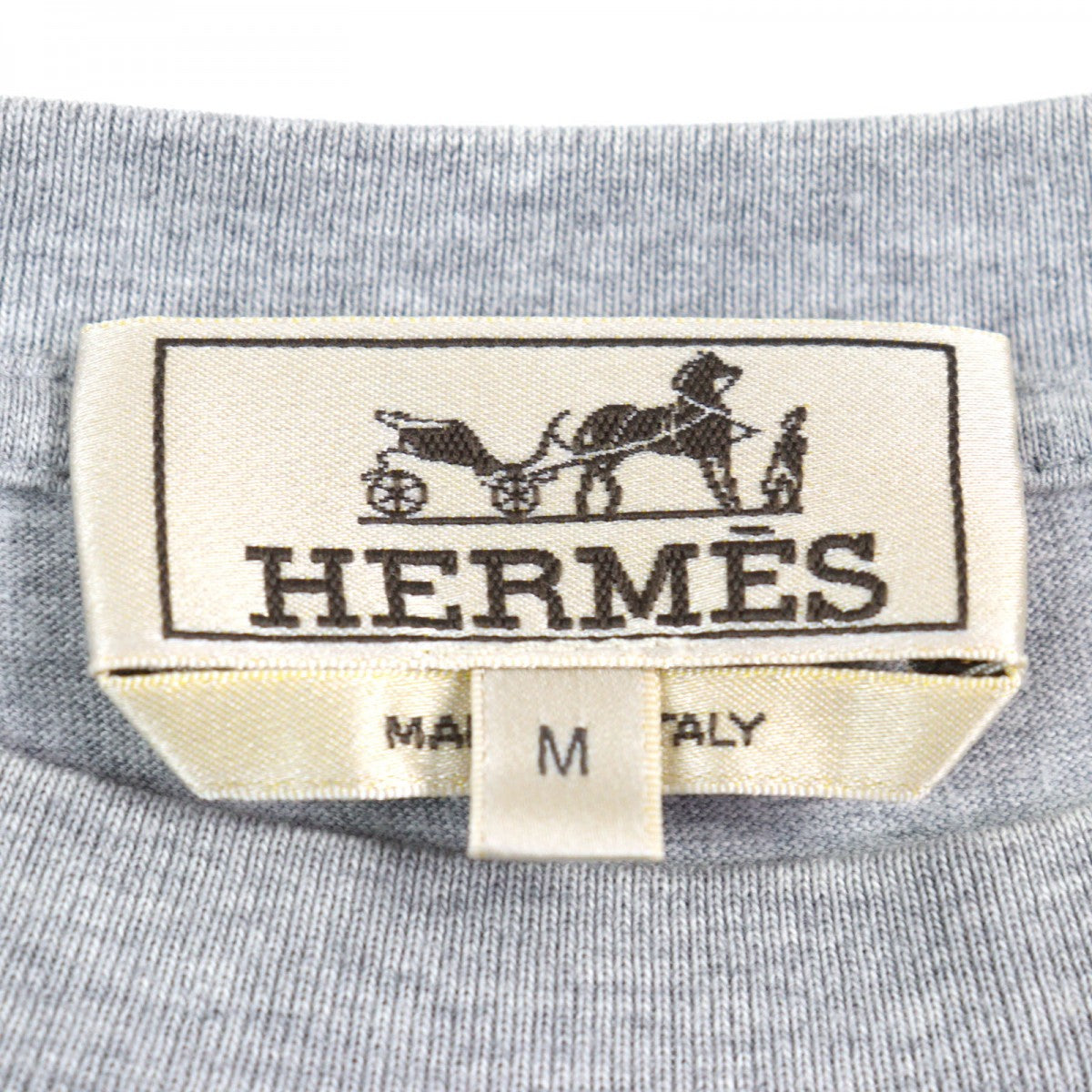 HERMES Short sleeve T-shirt cotton Gray type Equestrian Puzzle M