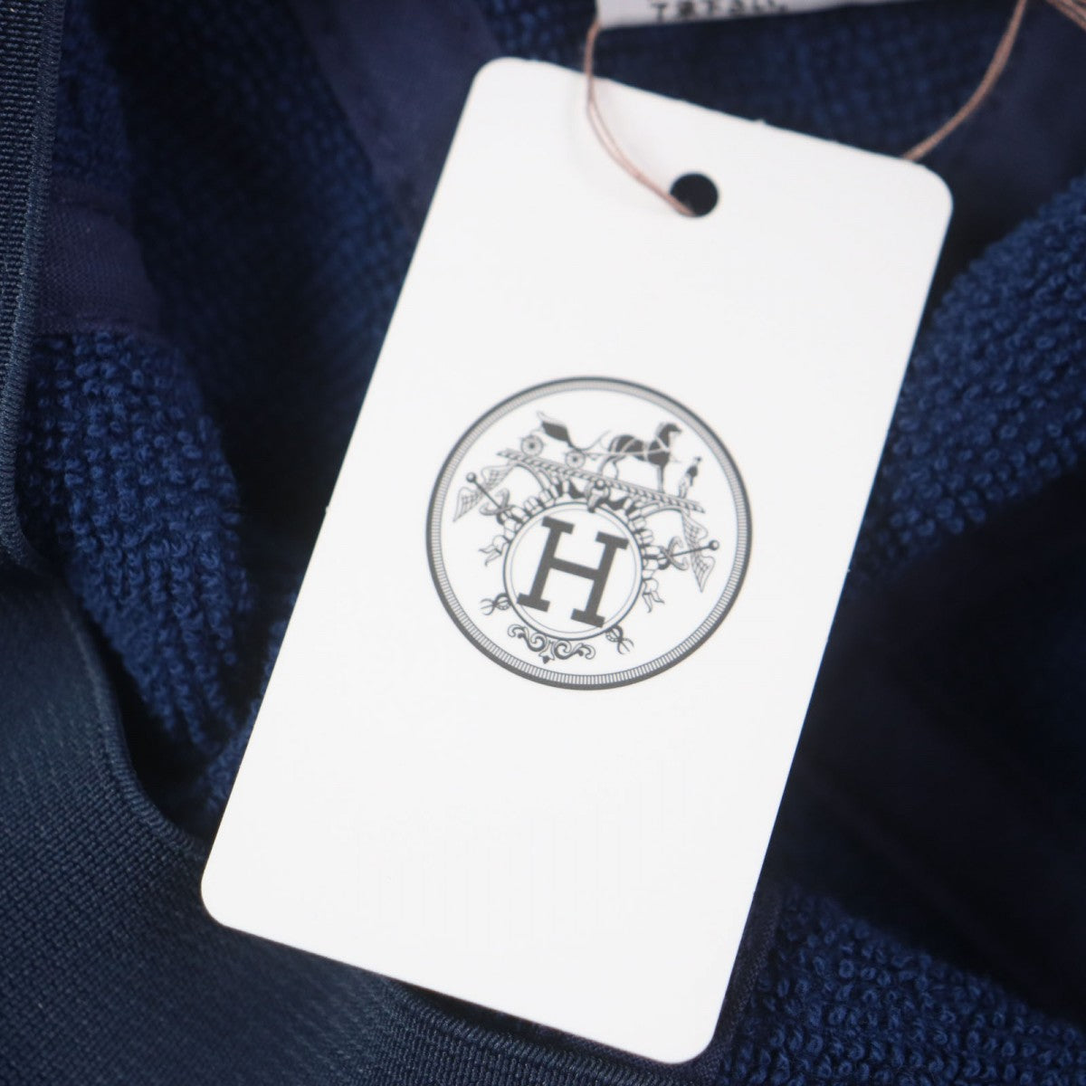 HERMES cap cotton Navy Davis M
