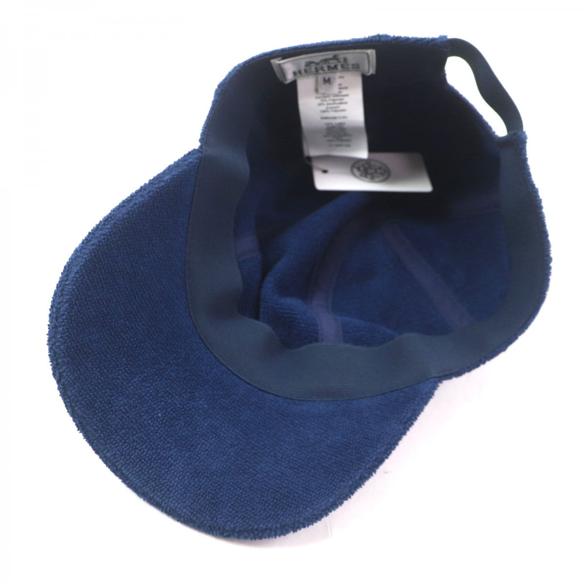 HERMES cap cotton Navy Davis M