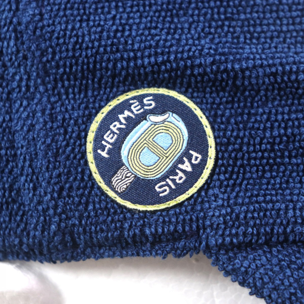 HERMES cap cotton Navy Davis M