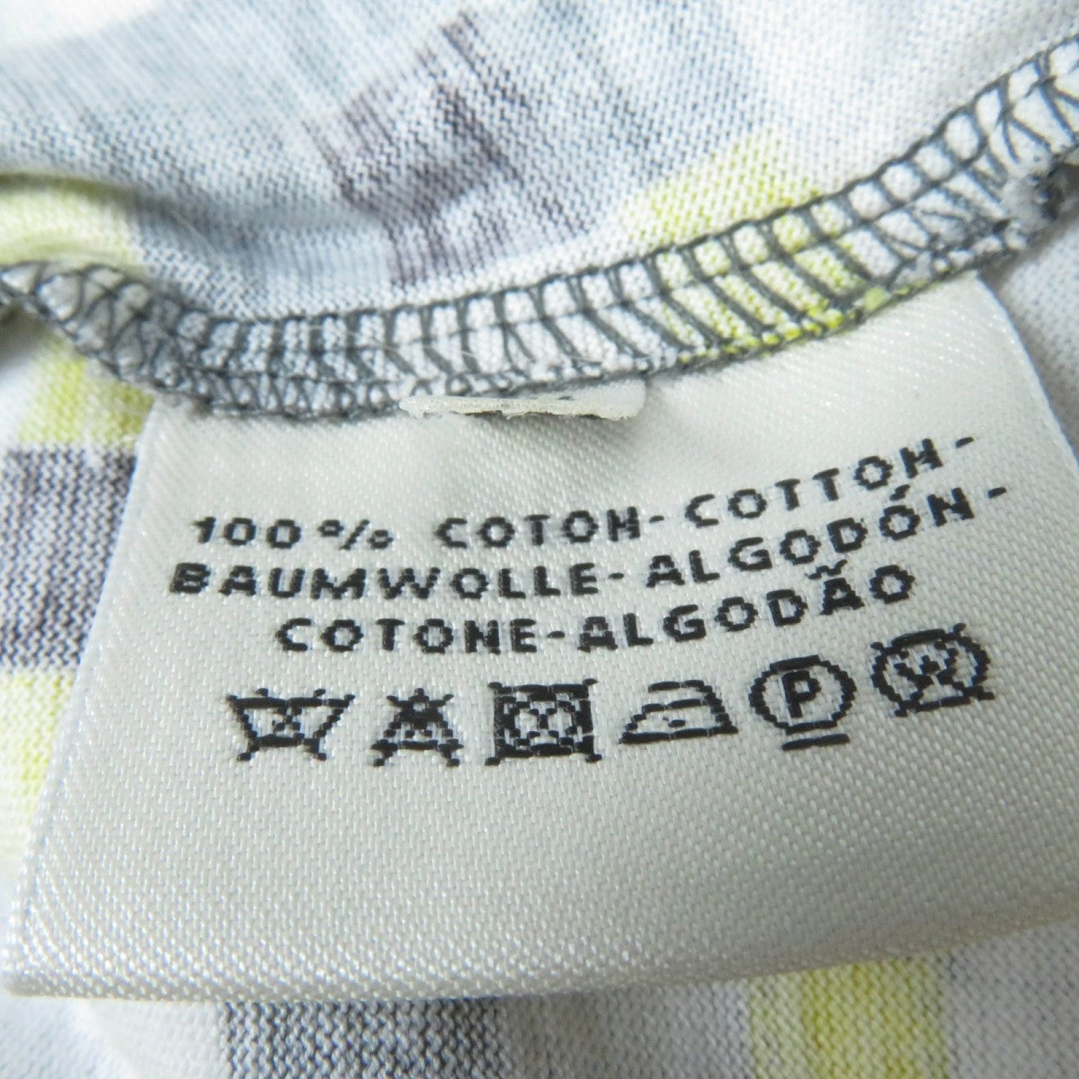HERMES Short sleeve T-shirt cotton Gray Yellow type 34