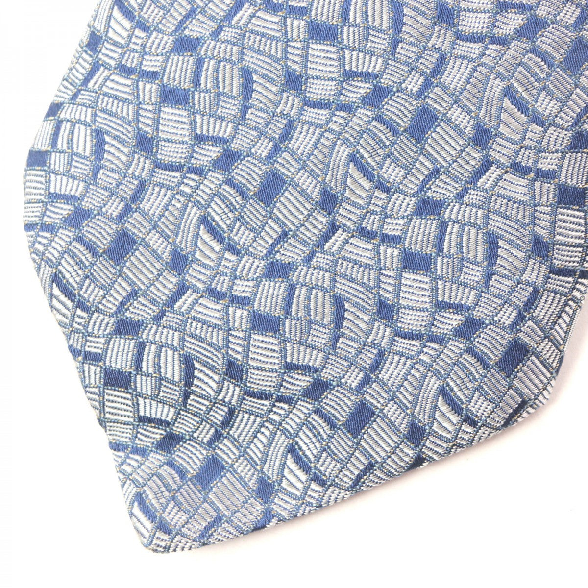 HERMES tie silk Gray navy