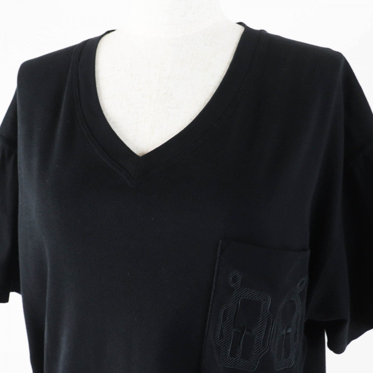 HERMES Short sleeve T-shirt cotton black 44