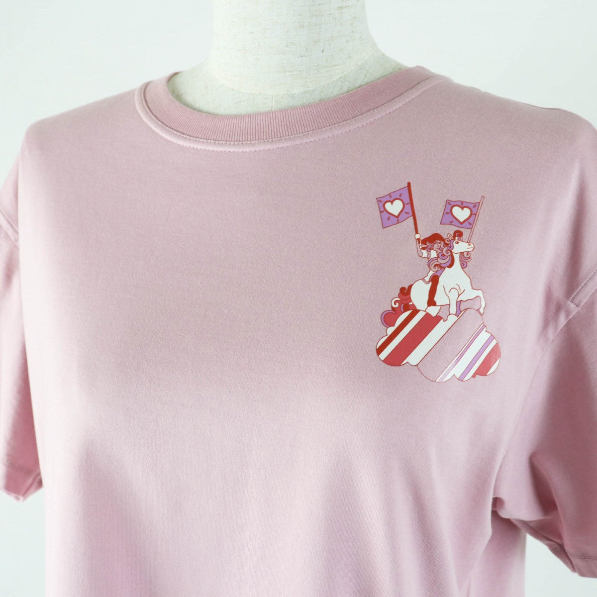 HERMES Short sleeve T-shirt 2E4602DU cotton Dusty Pink Cartouche Micro T-shirt 36