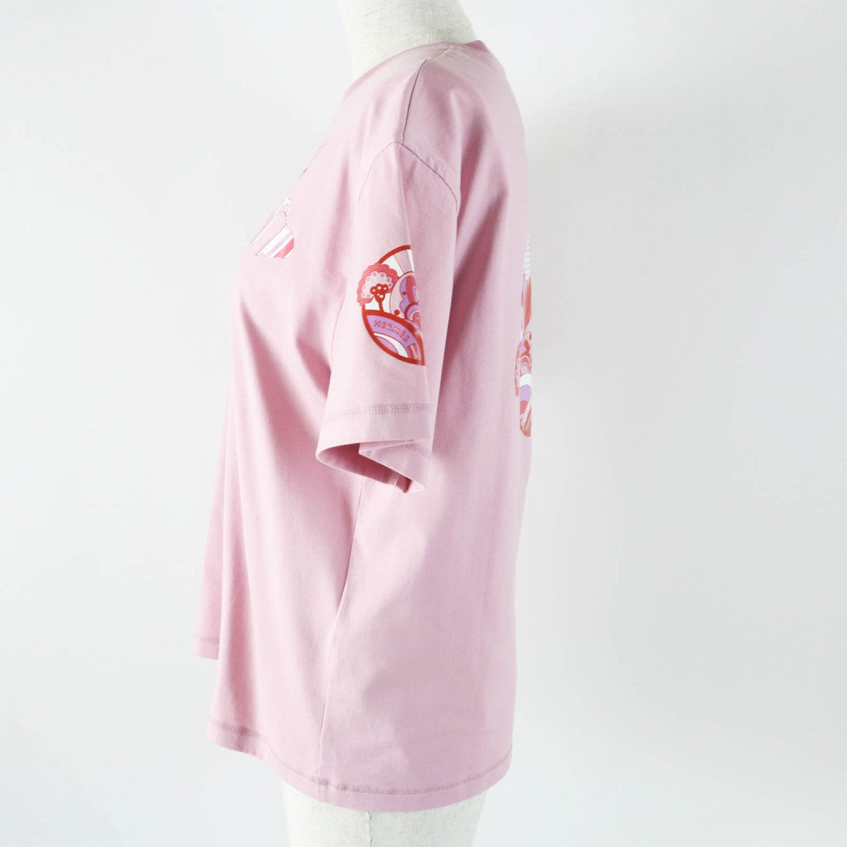 HERMES Short sleeve T-shirt 2E4602DU cotton Dusty Pink Cartouche Micro T-shirt 36