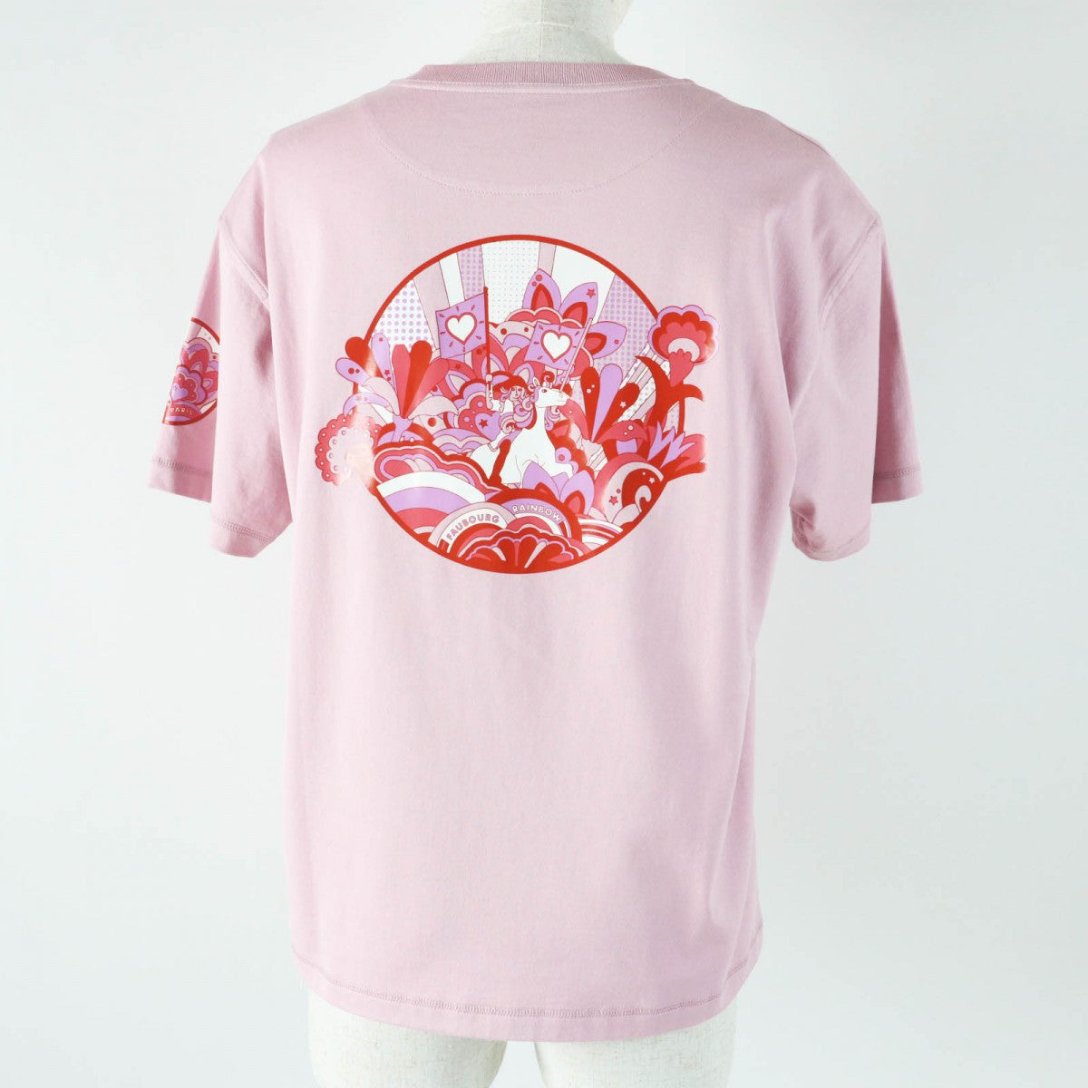 HERMES Short sleeve T-shirt 2E4602DU cotton Dusty Pink Cartouche Micro T-shirt 36