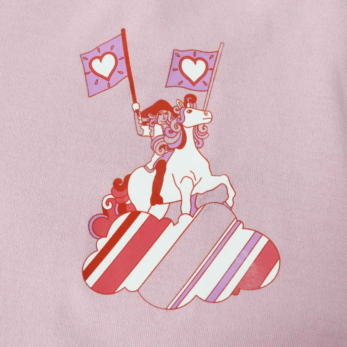 HERMES Short sleeve T-shirt 2E4602DU cotton Dusty Pink Cartouche Micro T-shirt 36