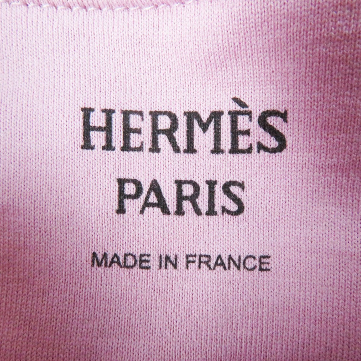 HERMES Short sleeve T-shirt 2E4602DU cotton Dusty Pink Cartouche Micro T-shirt 36