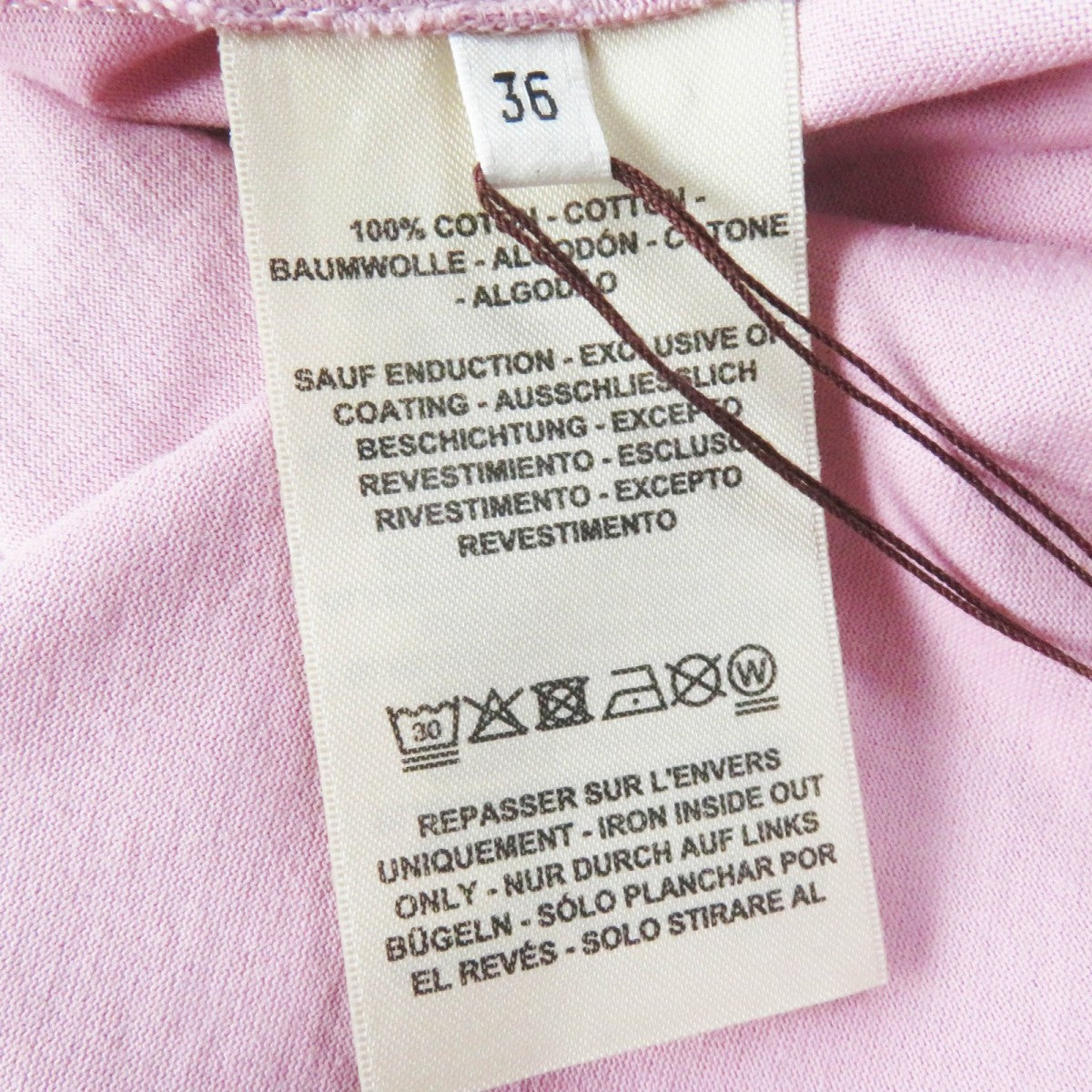 HERMES Short sleeve T-shirt 2E4602DU cotton Dusty Pink Cartouche Micro T-shirt 36
