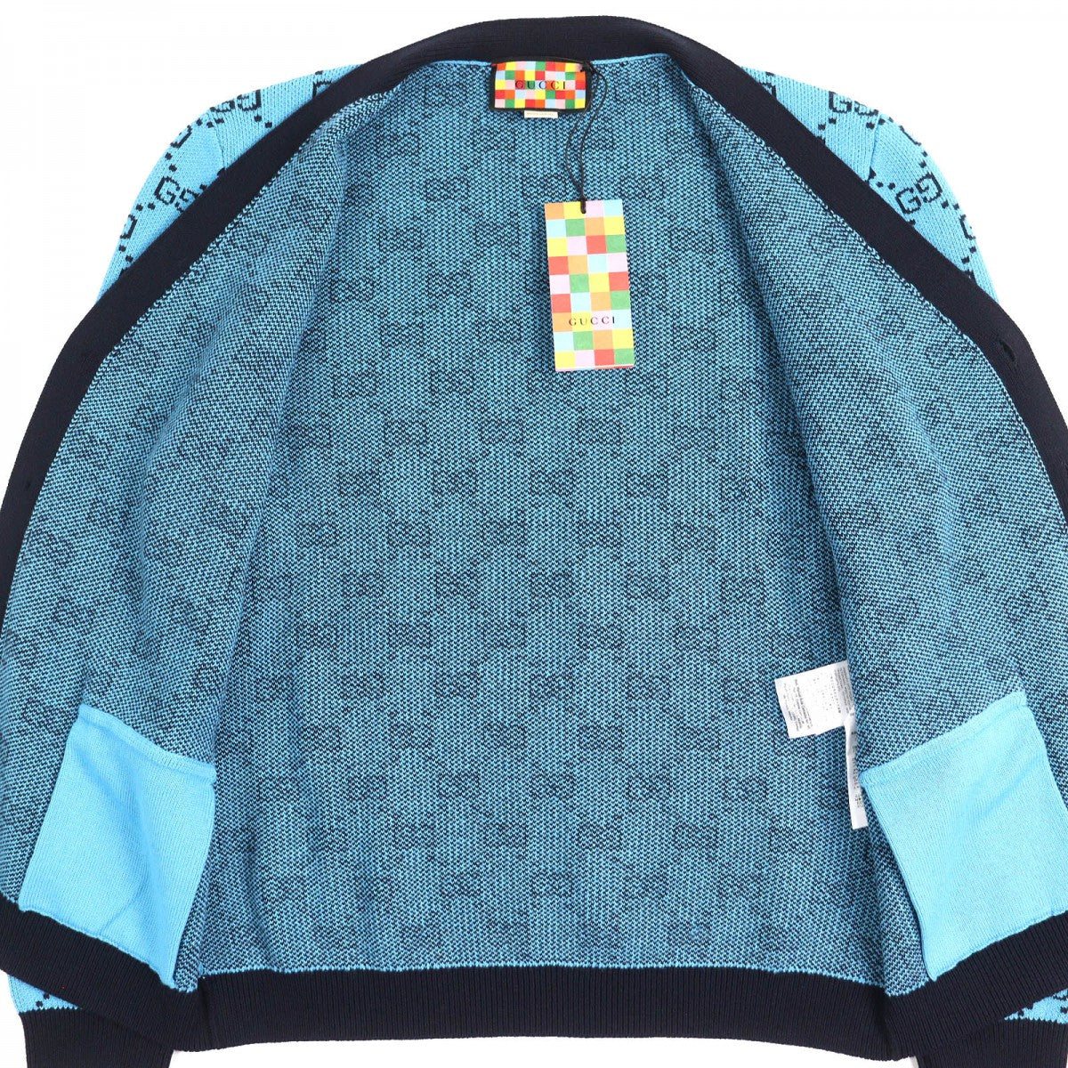 GUCCI cardigan 661156 wool blue-black L