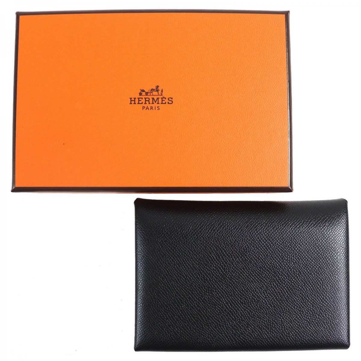 HERMES Coin case Vaugham black Calvi duo