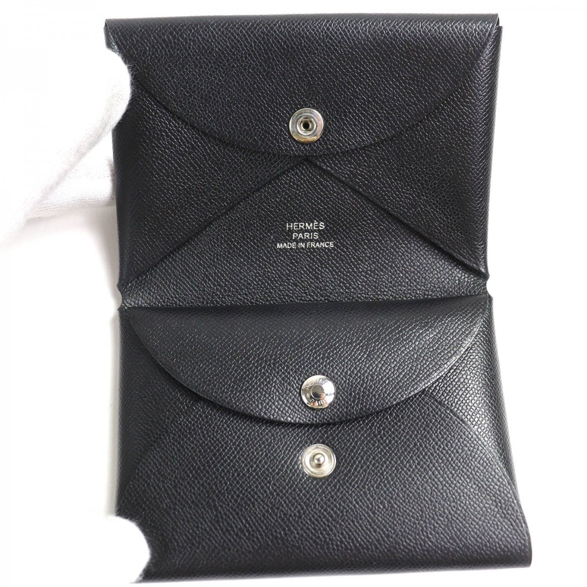 HERMES Coin case Vaugham black Calvi duo