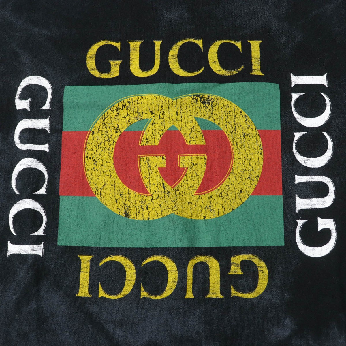 GUCCI Short sleeve T-shirt 457936 cotton black Floral Embroidery Tee S