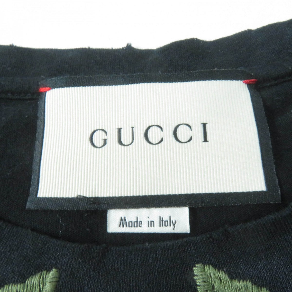 GUCCI Short sleeve T-shirt 457936 cotton black Floral Embroidery Tee S