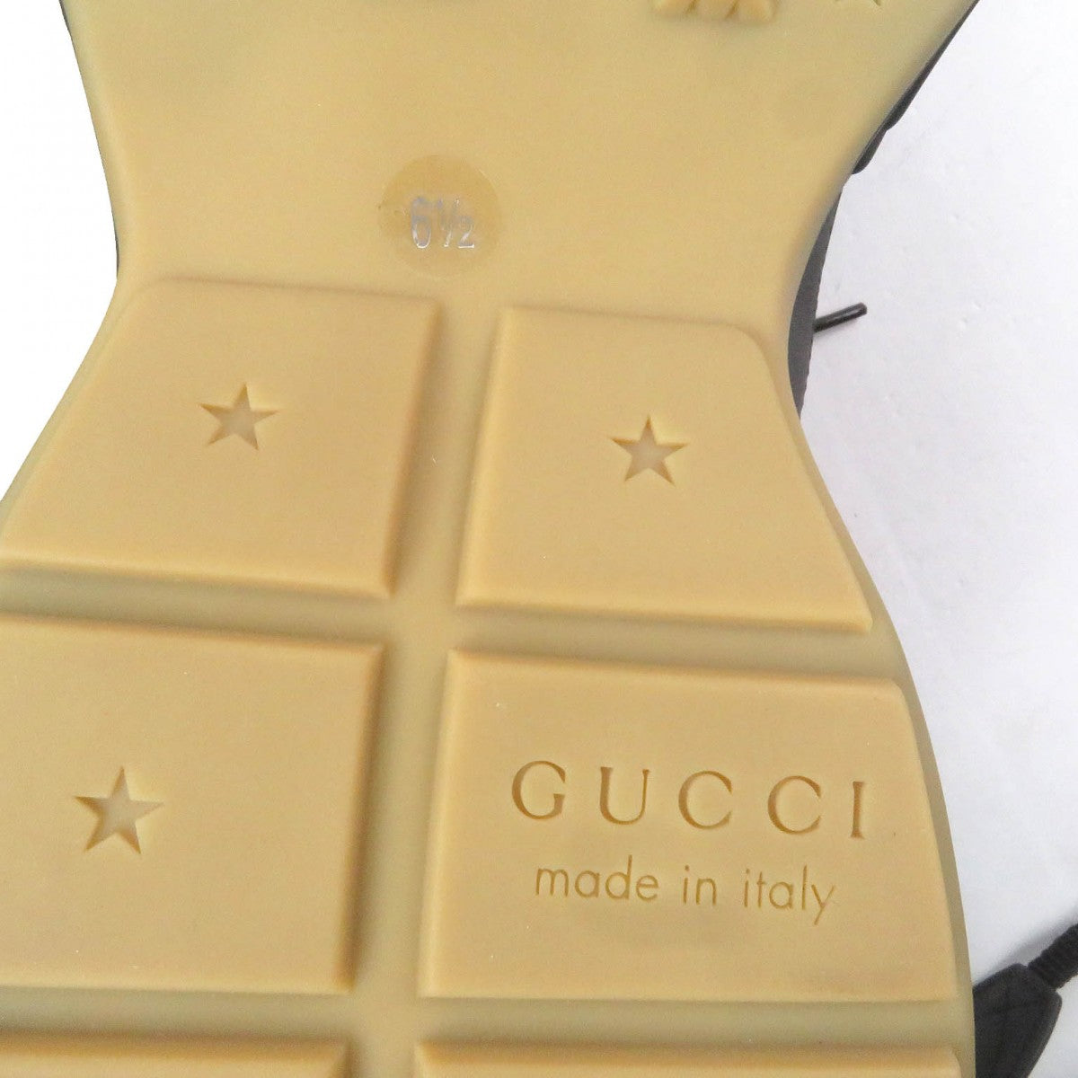 GUCCI Low cut sneakers 523609 leather black Ryton 6.5