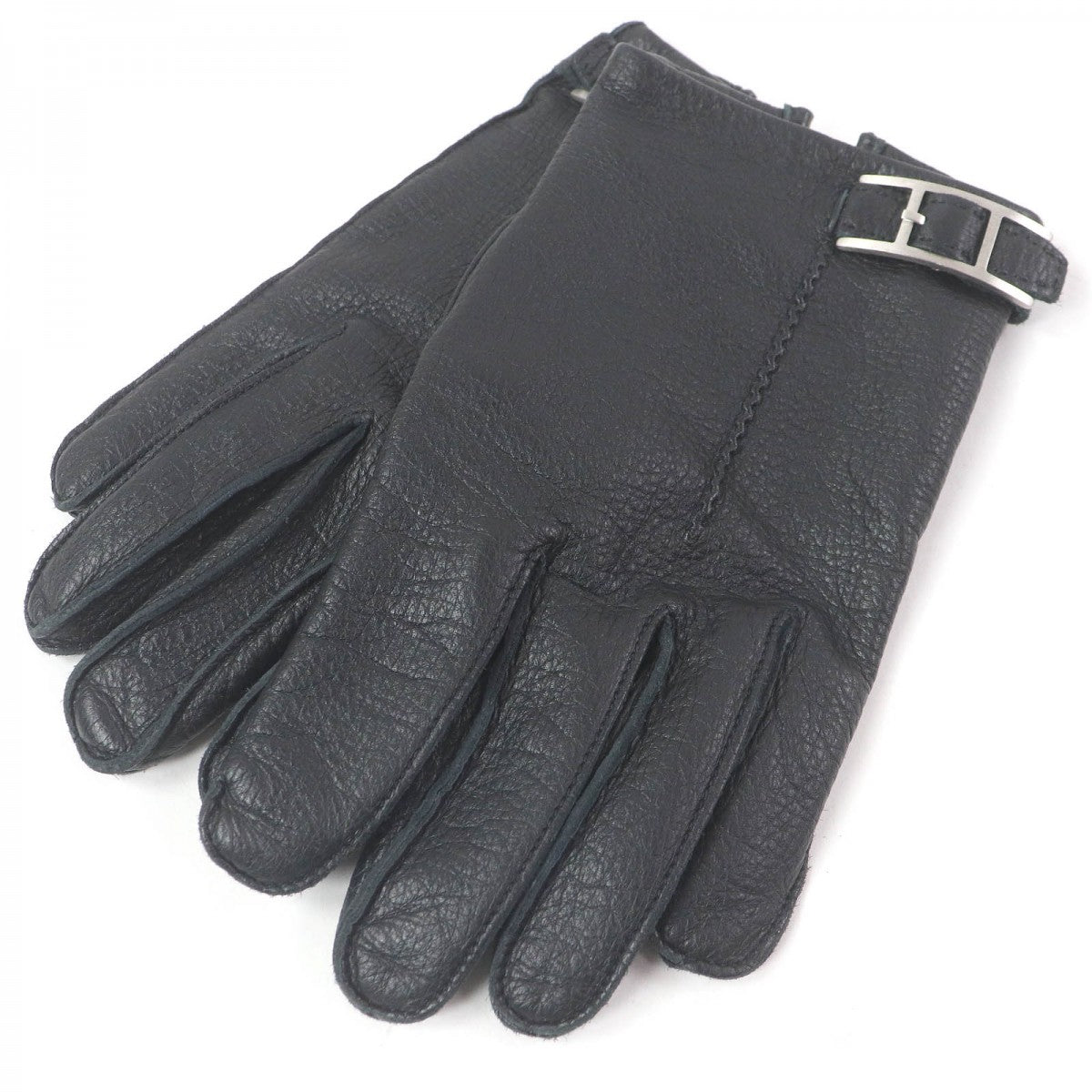 HERMES gloves Dearskin black 8
