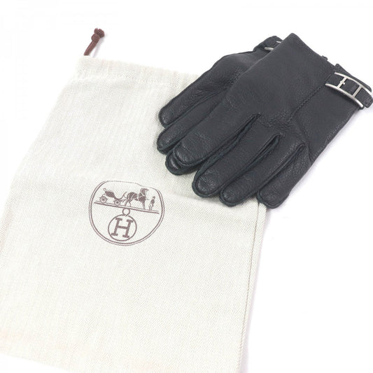 HERMES gloves Dearskin black 8