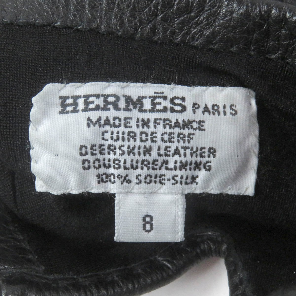 HERMES gloves Dearskin black 8