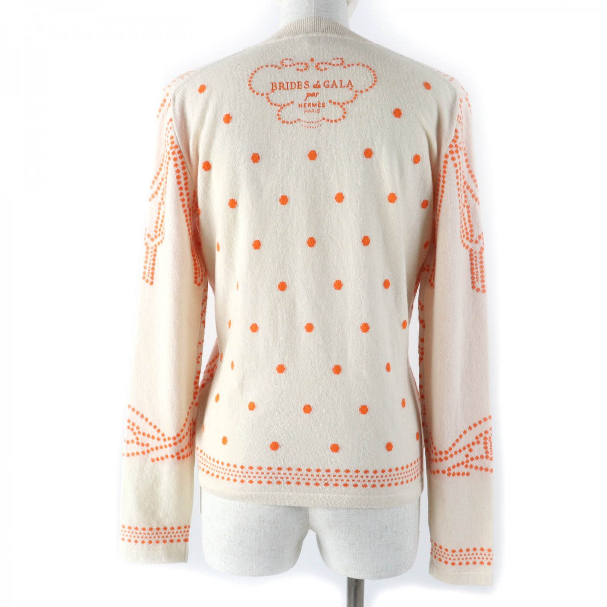 HERMES knit cashmere Beige Orange type BRIDES de GALA Ceremony Bridle 40
