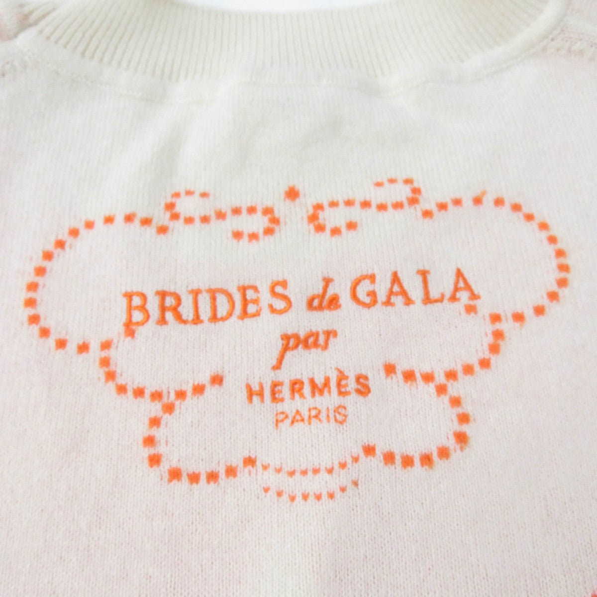 HERMES knit cashmere Beige Orange type BRIDES de GALA Ceremony Bridle 40