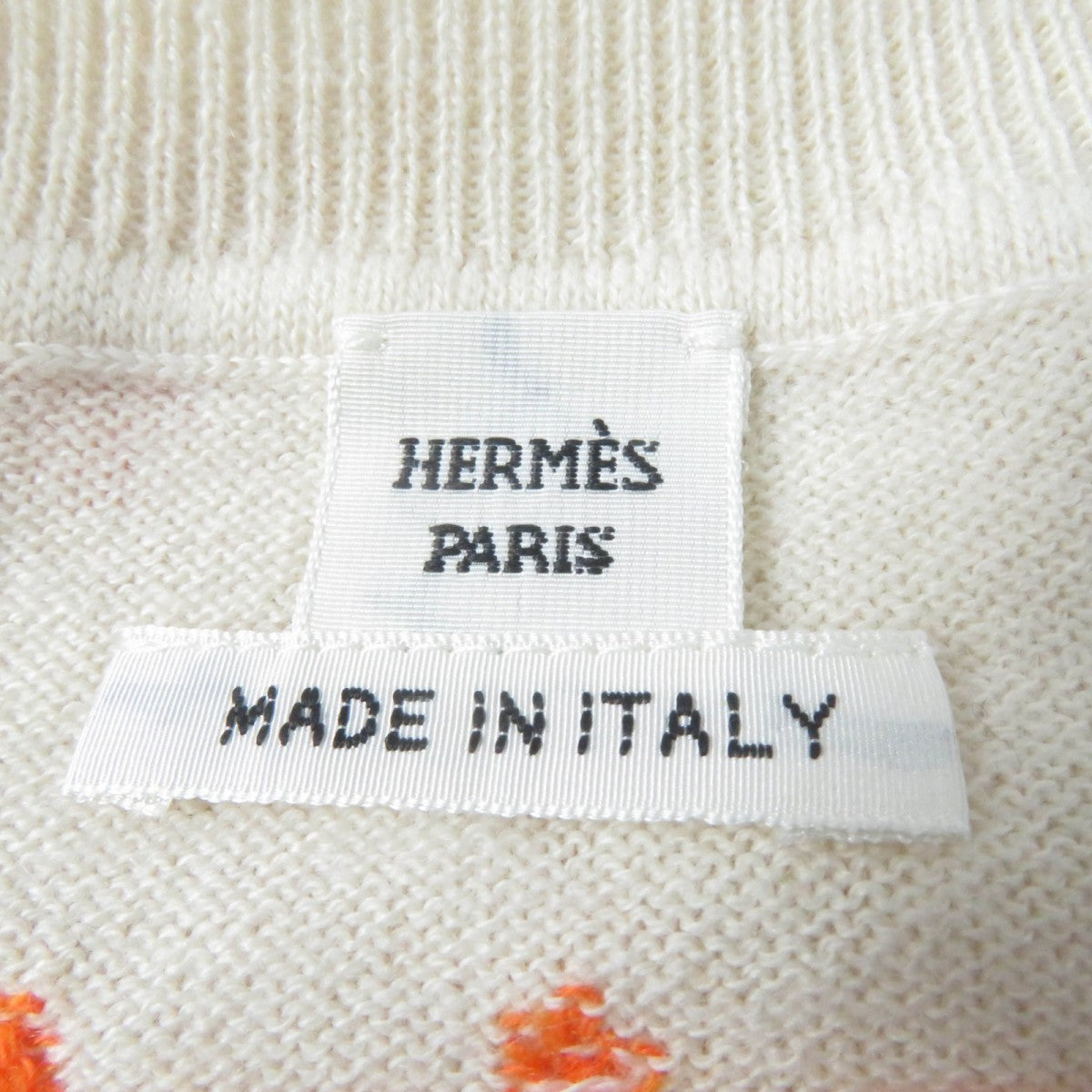 HERMES knit cashmere Beige Orange type BRIDES de GALA Ceremony Bridle 40