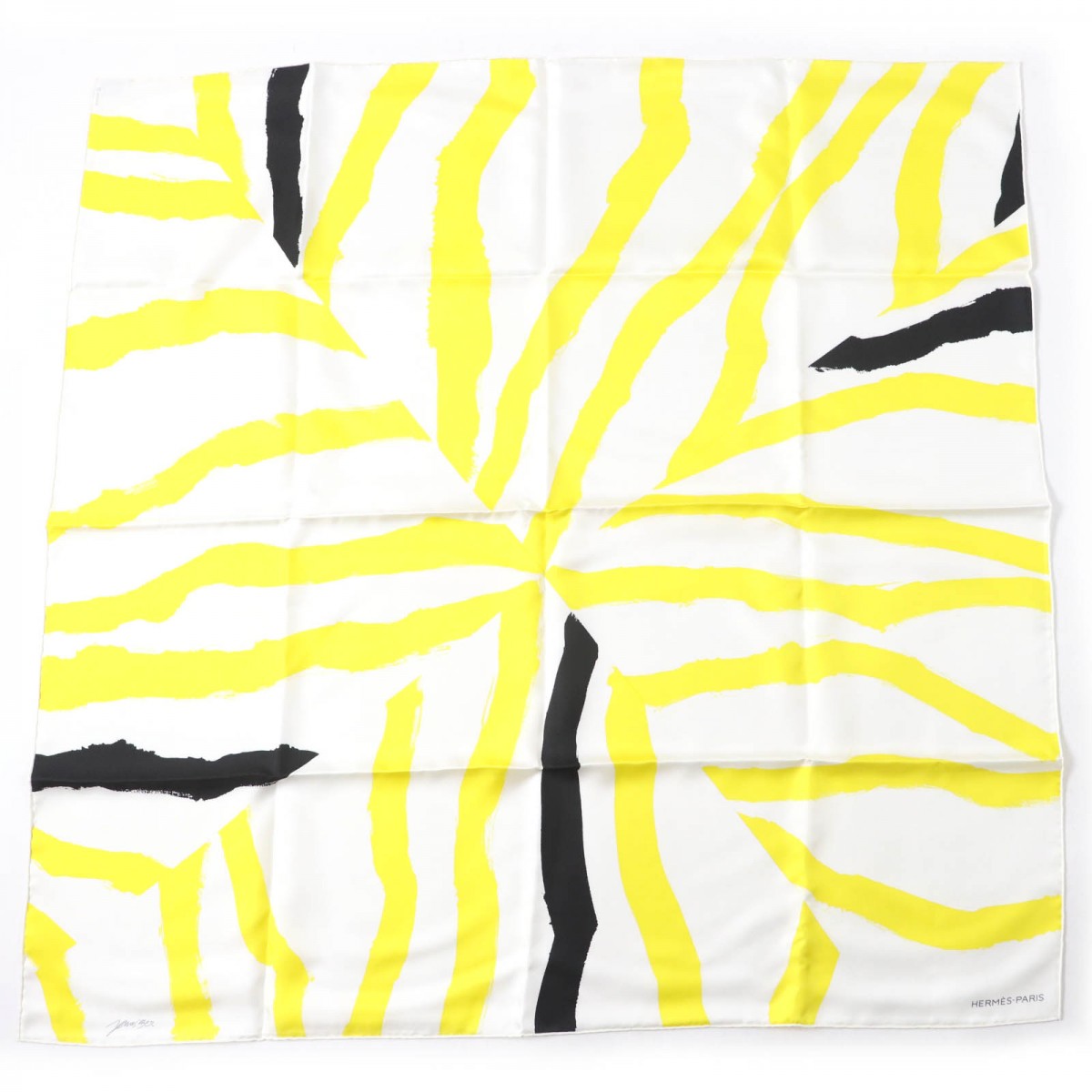 HERMES scarf silk Yellow type Carre90 ROSACE DE JANOS BER