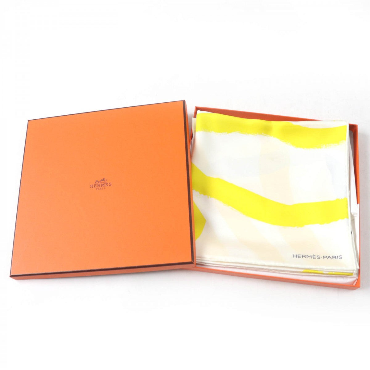 HERMES scarf silk Yellow type Carre90 ROSACE DE JANOS BER
