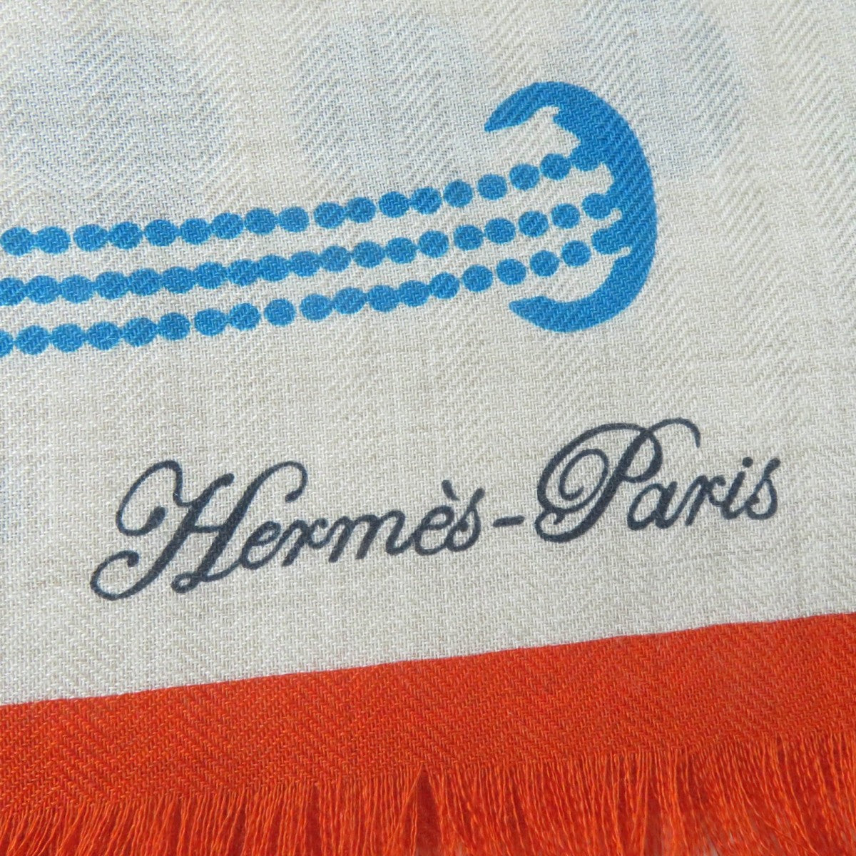 HERMES Stall cashmere multicolor Rectangle Colliers de Chiens Imprimeur Fou