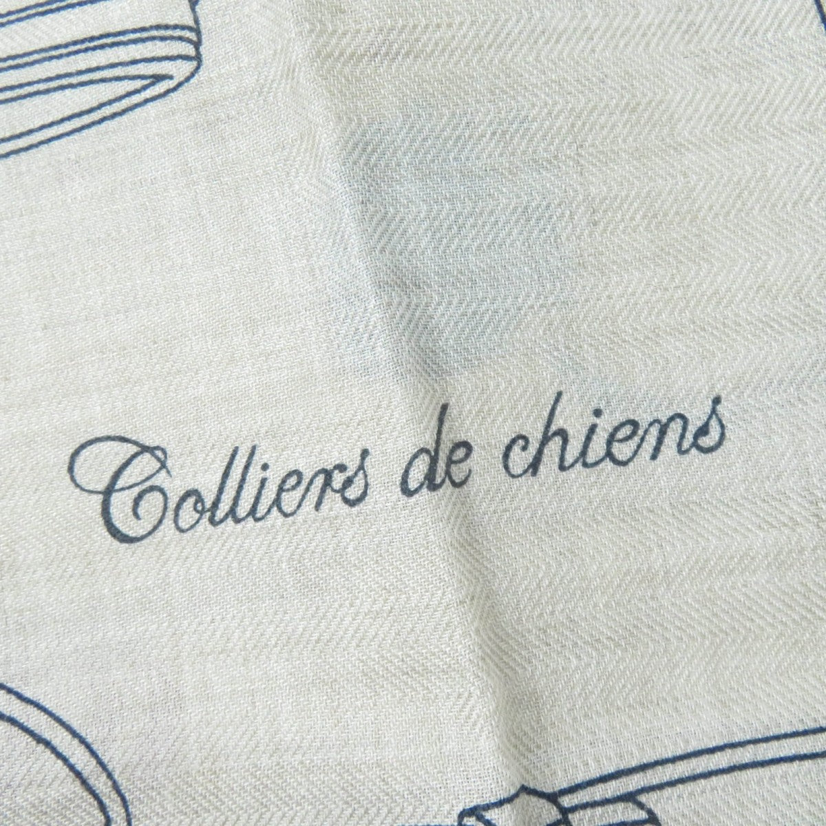 HERMES Stall cashmere multicolor Rectangle Colliers de Chiens Imprimeur Fou