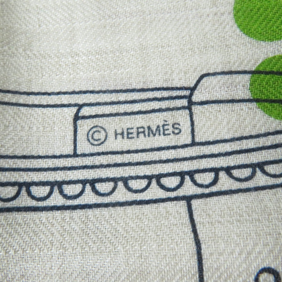 HERMES Stall cashmere multicolor Rectangle Colliers de Chiens Imprimeur Fou