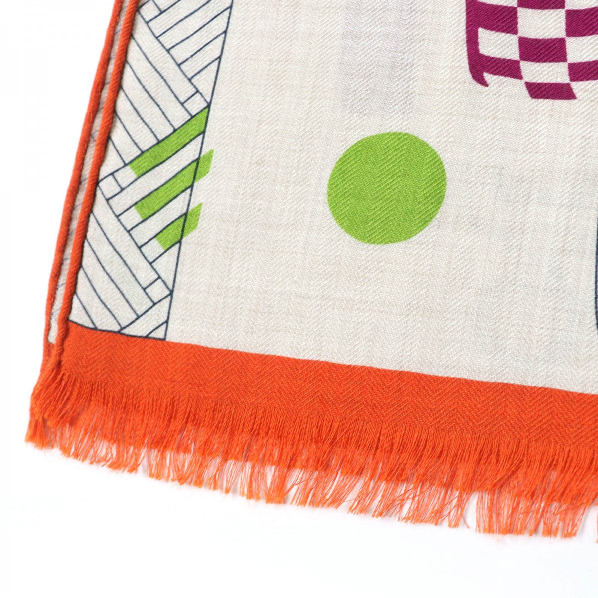 HERMES Stall cashmere multicolor Rectangle Colliers de Chiens Imprimeur Fou