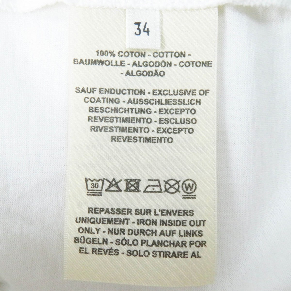 HERMES Short sleeve T-shirt 2E4602DU cotton white FAUBOURG RAINBOW Faubourg Rainbow Cartouche Micro 34