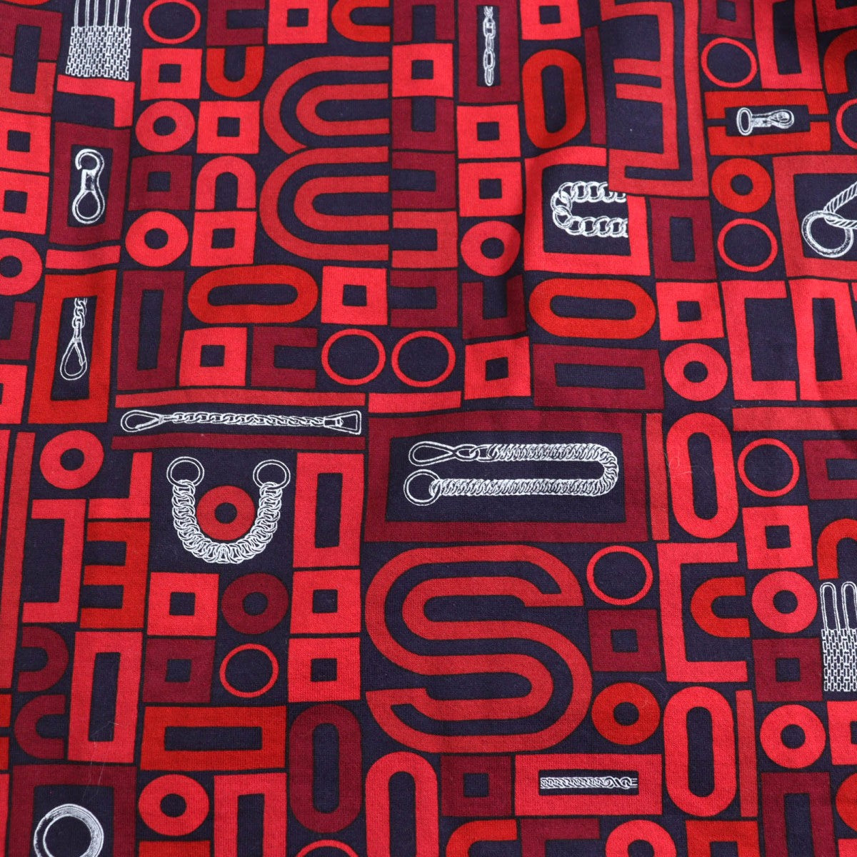 HERMES Short sleeve T-shirt cotton Red navy 34