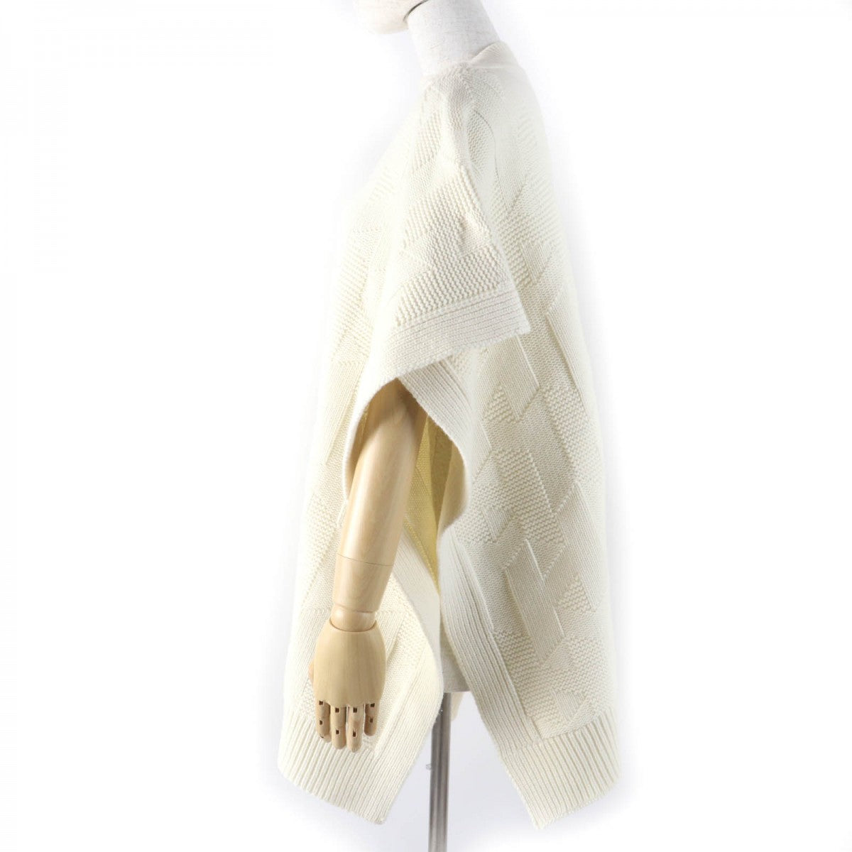 HERMES poncho wool Ivory 34